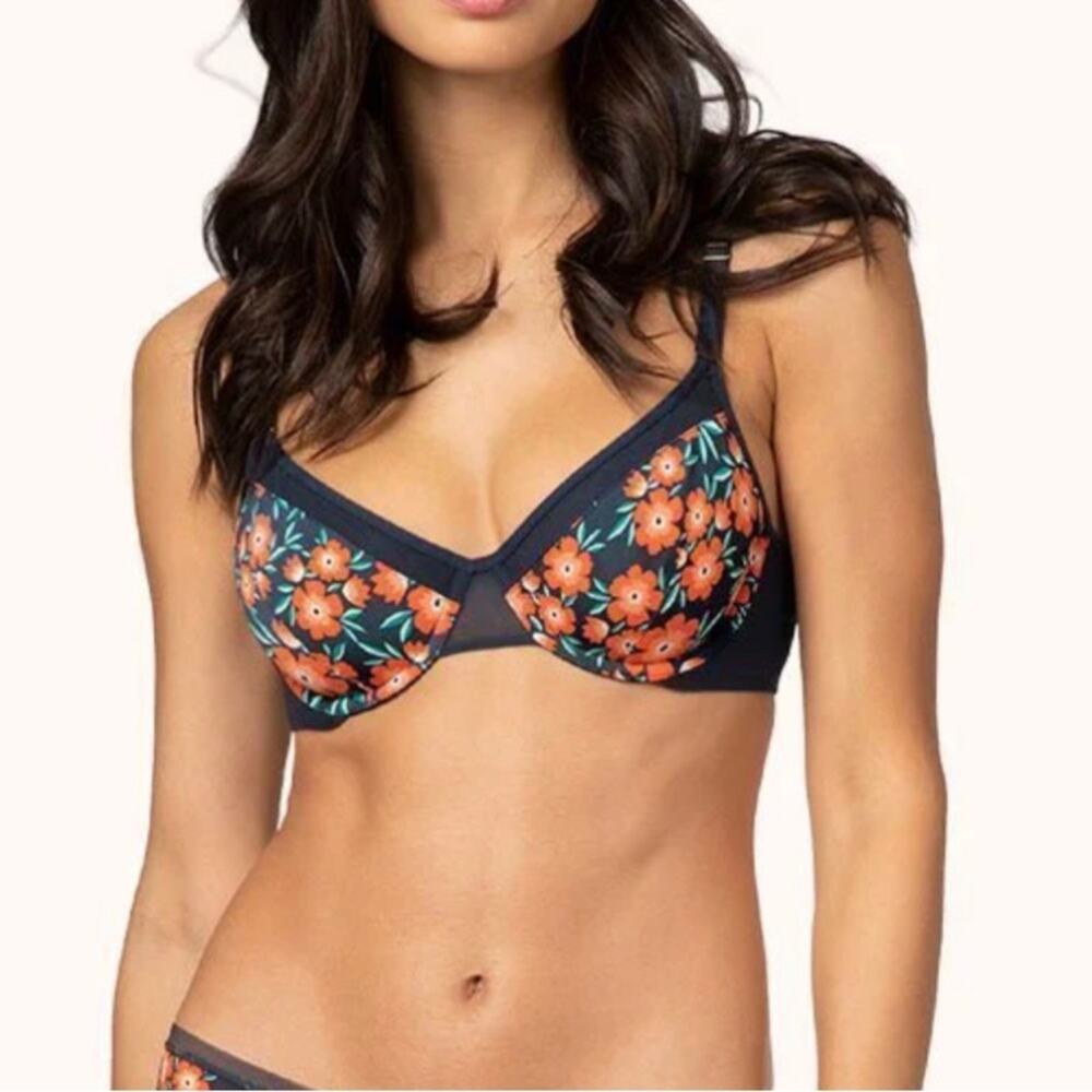 NWT Lively The No Wire Push Up Bra in Poppy Floral 36DD
